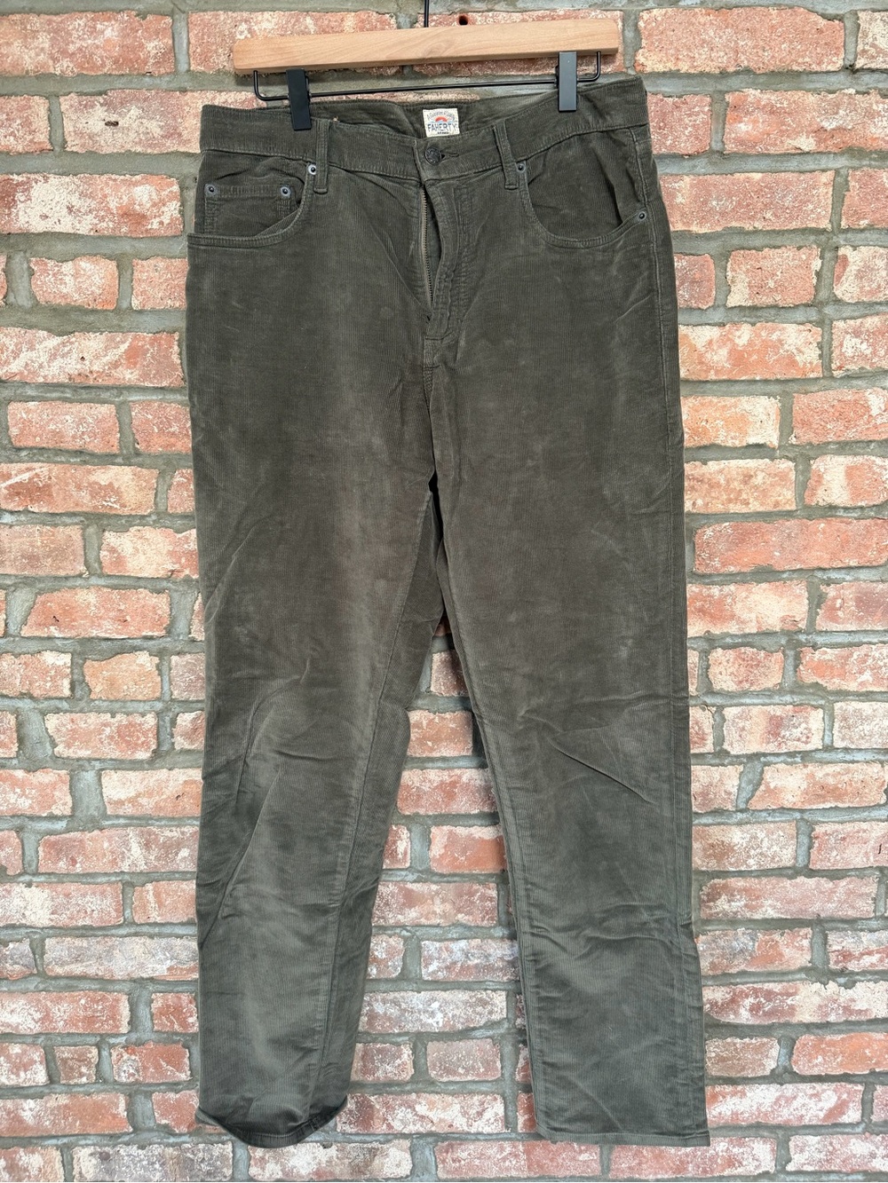 Faherty stretch terry corduroy 5 pocket pant — Mountain Forest Green - 33x32